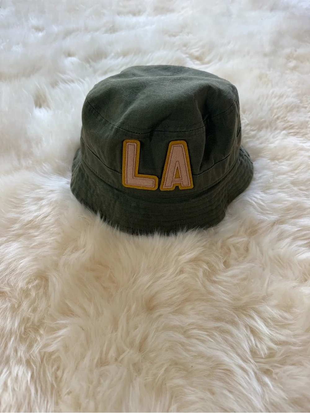 Nick Fouquet Olive Green Bucket Hat with LA Patch